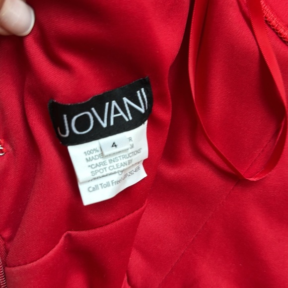 Evening Prom Jovani Sparkling Red Dress Size 4 - Picture 11 of 14